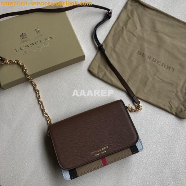 Replica Burberry Leather and House Check Wallet with Detachable Strap 3