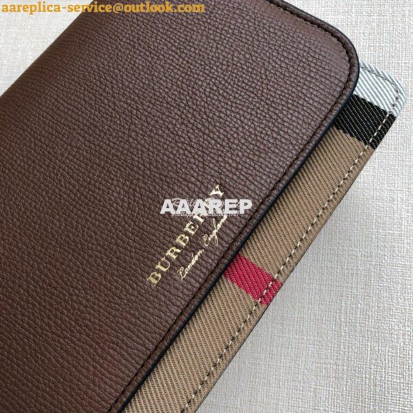 Replica Burberry Leather and House Check Wallet with Detachable Strap 4