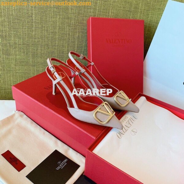 Replica Valentino VLogo Laminated Nappa Slingback Pump 40mm 80mm SW2S0 13