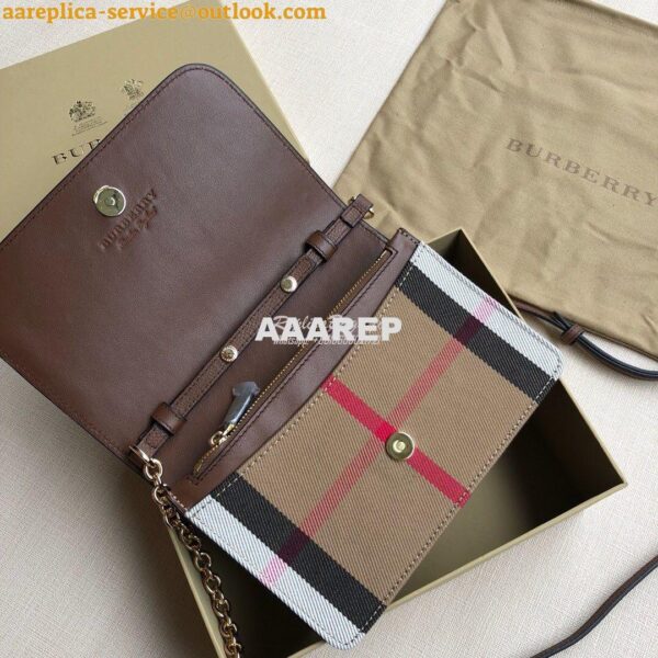 Replica Burberry Leather and House Check Wallet with Detachable Strap 7