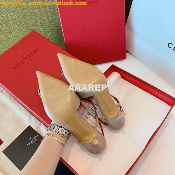 Replica Valentino VLogo Laminated Nappa Slingback Pump 40mm 80mm SW2S0 18