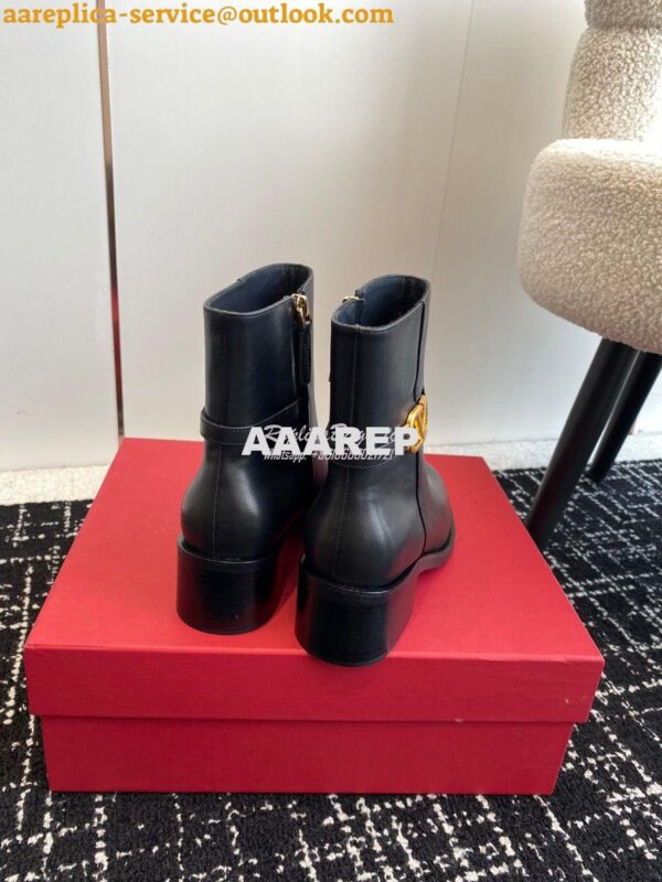 Replica Valentino Vlogo Signature Calfskin Ankle Boot 30mm 3W2S0CT1 Bl 10