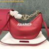 Replica Valentino Small Vlogo Moon Hobo Bag In Grainy Calfskin With Ch 2