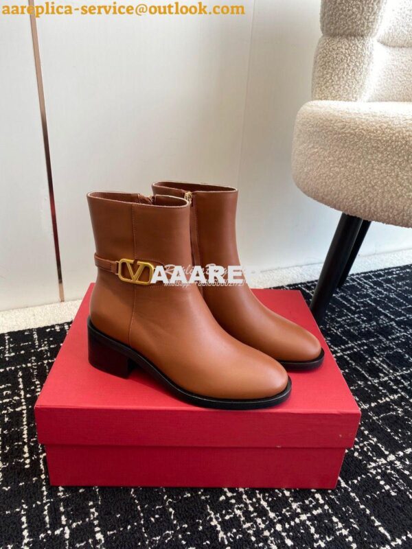 Replica Valentino Vlogo Signature Calfskin Ankle Boot 30mm 3W2S0CT1 Br 3