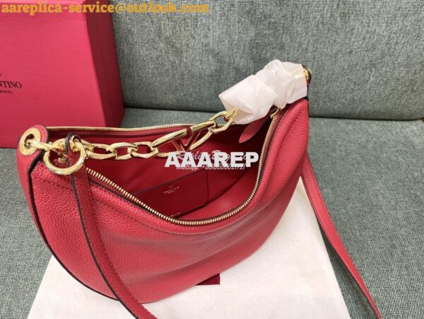 Replica Valentino Small Vlogo Moon Hobo Bag In Grainy Calfskin With Ch 7