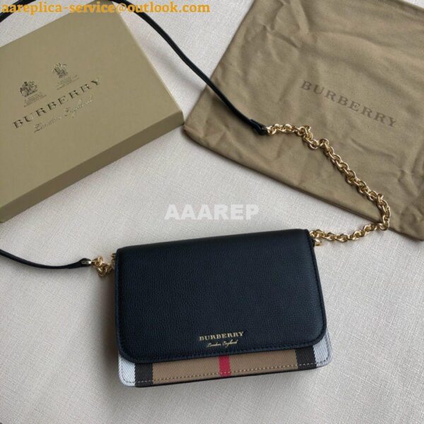 Replica Burberry Leather and House Check Wallet with Detachable Strap 3