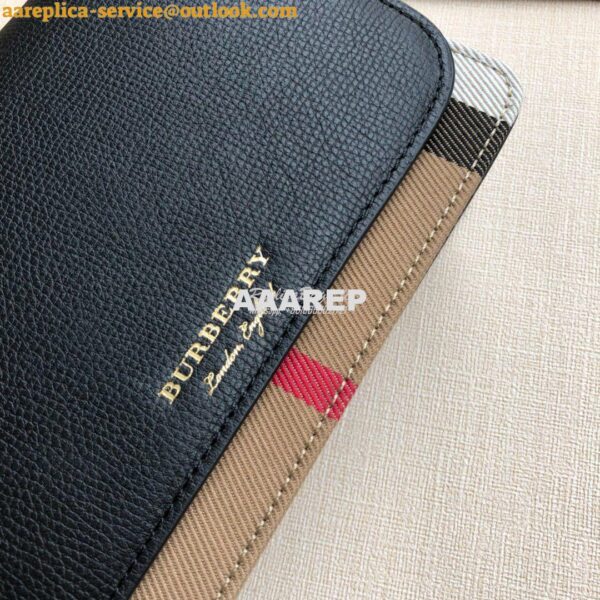 Replica Burberry Leather and House Check Wallet with Detachable Strap 4