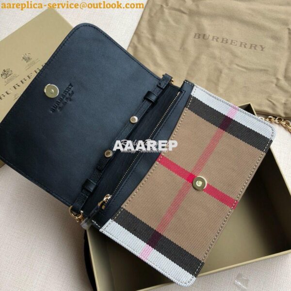 Replica Burberry Leather and House Check Wallet with Detachable Strap 7