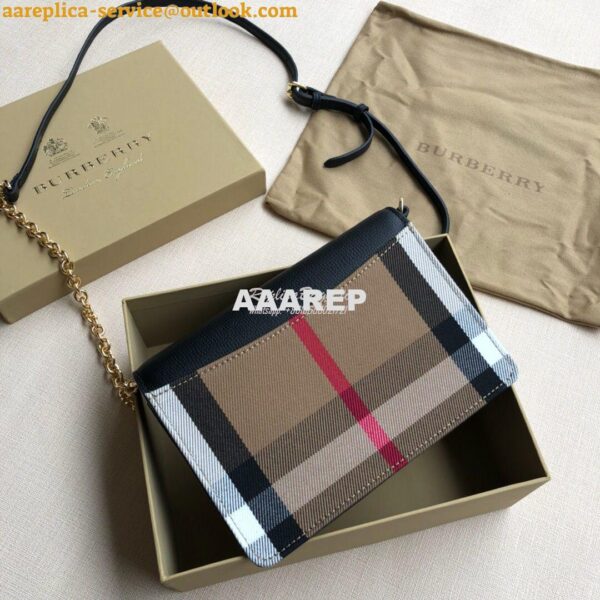 Replica Burberry Leather and House Check Wallet with Detachable Strap 9