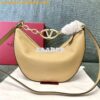 Replica Valentino Small Vlogo Moon Hobo Bag In Grainy Calfskin With Ch