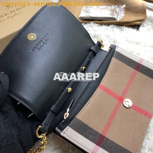 Replica Burberry Leather and House Check Wallet with Detachable Strap 6