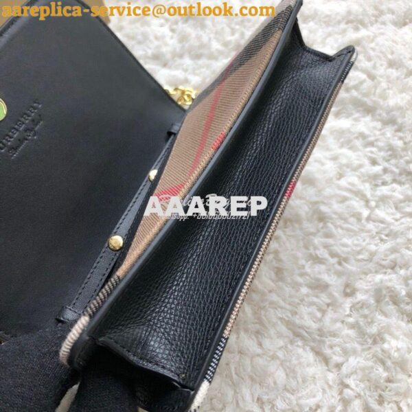 Replica Burberry Leather and House Check Wallet with Detachable Strap 9