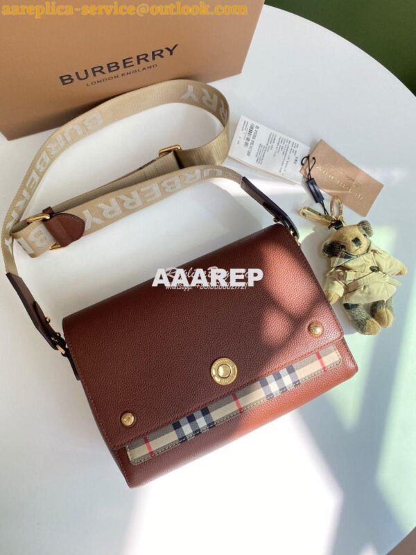 Replica Burberry Leather and Vintage Check Note Crossbody Bag 80211111 6