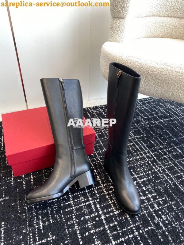 Replica Valentino Vlogo Signature Calfskin Boot 30mm 3W2S0CT2 Black 9