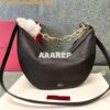 Replica Valentino Small Vlogo Moon Hobo Bag In Grainy Calfskin With Ch