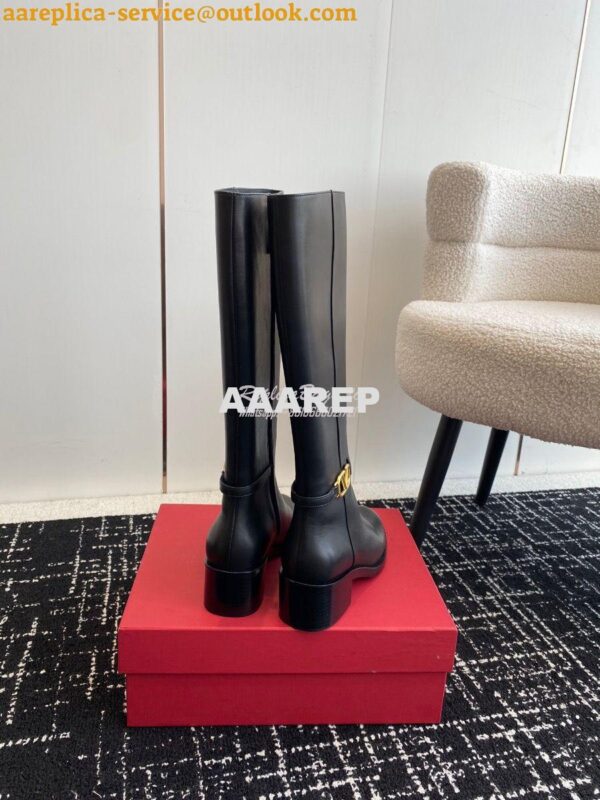 Replica Valentino Vlogo Signature Calfskin Boot 30mm 3W2S0CT2 Black 8