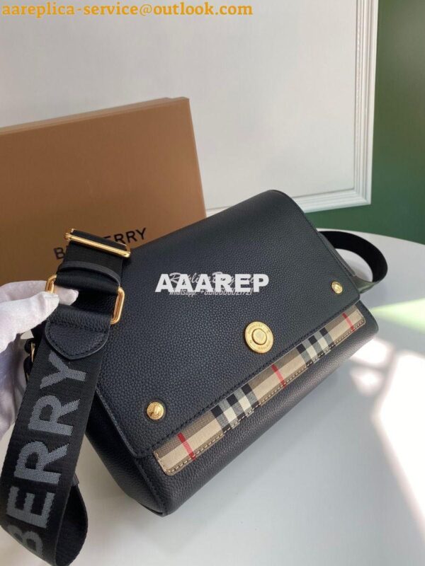 Replica Burberry Leather and Vintage Check Note Crossbody Bag 80211111 4