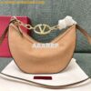 Replica Valentino Small Vlogo Moon Hobo Bag In Grainy Calfskin With Ch 2