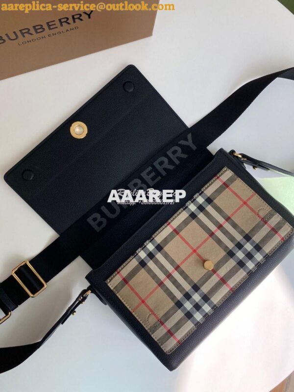 Replica Burberry Leather and Vintage Check Note Crossbody Bag 80211111 9