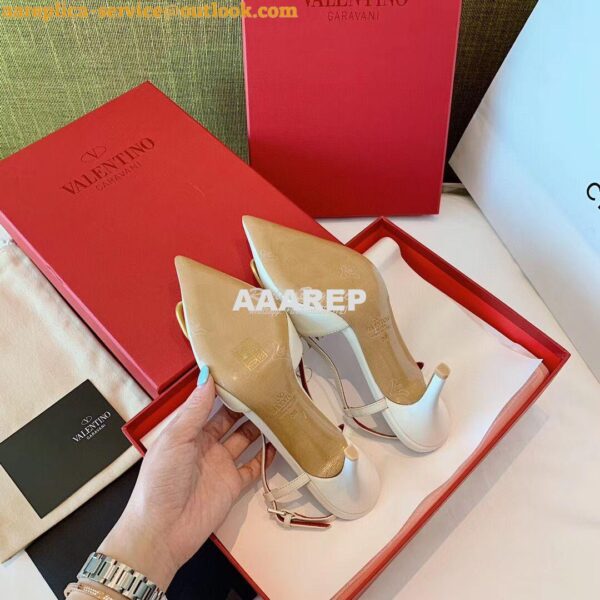 Replica Valentino Gold VLogo Calfskin Slingback Pump 40mm 80mm SW2S0Q7 10