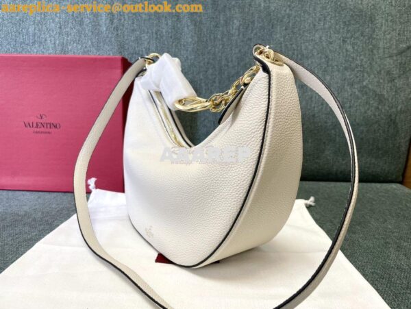 Replica Valentino Small Vlogo Moon Hobo Bag In Grainy Calfskin With Ch 5