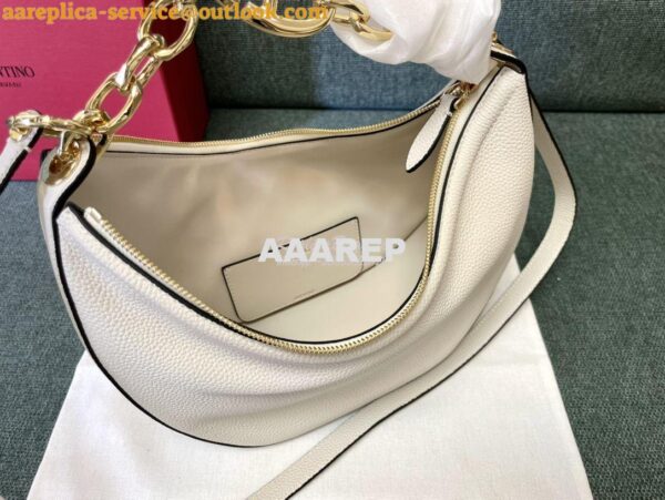 Replica Valentino Small Vlogo Moon Hobo Bag In Grainy Calfskin With Ch 7