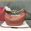 Replica Valentino Small Vlogo Moon Hobo Bag In Grainy Calfskin With Ch 2