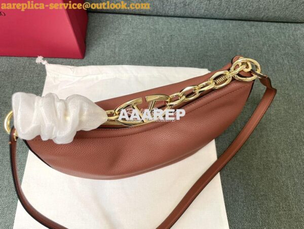 Replica Valentino Small Vlogo Moon Hobo Bag In Grainy Calfskin With Ch 6