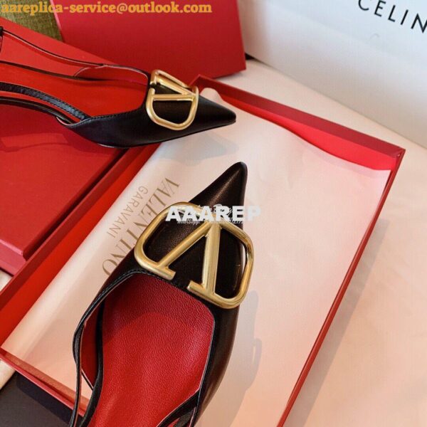 Replica Valentino Gold VLogo Calfskin Slingback Pump 40mm 80mm SW2S0Q7 5