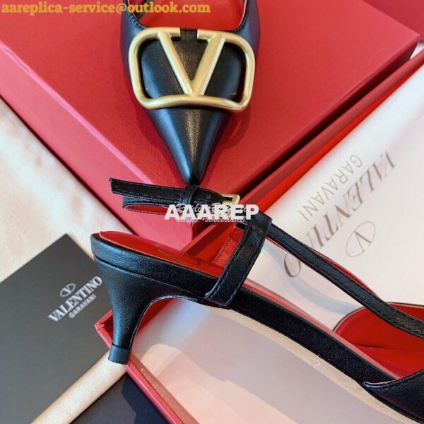 Replica Valentino Gold VLogo Calfskin Slingback Pump 40mm 80mm SW2S0Q7 6