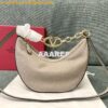 Replica Valentino Small Vlogo Moon Hobo Bag In Grainy Calfskin With Ch 2