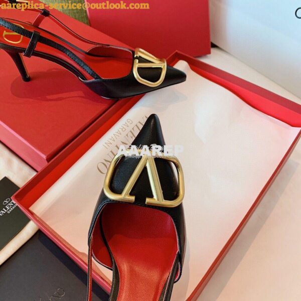 Replica Valentino Gold VLogo Calfskin Slingback Pump 40mm 80mm SW2S0Q7 12