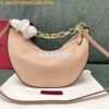 Replica Valentino Small Vlogo Moon Hobo Bag In Grainy Calfskin With Ch