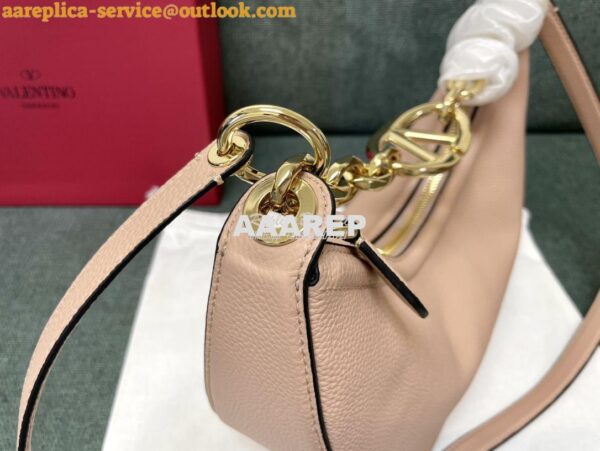 Replica Valentino Small Vlogo Moon Hobo Bag In Grainy Calfskin With Ch 5