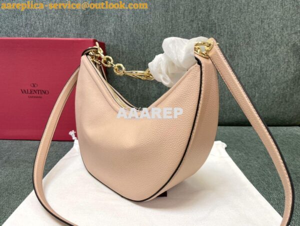 Replica Valentino Small Vlogo Moon Hobo Bag In Grainy Calfskin With Ch 7