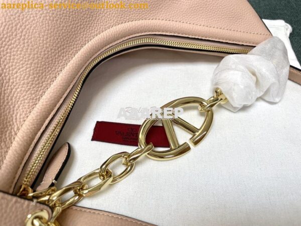 Replica Valentino Small Vlogo Moon Hobo Bag In Grainy Calfskin With Ch 8