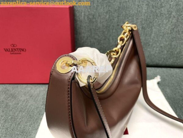 Replica Valentino Small Vlogo Moon Hobo Bag In Nappa Calfskin With Cha 5