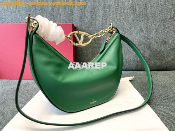 Replica Valentino Small Vlogo Moon Hobo Bag In Nappa Calfskin With Cha 2