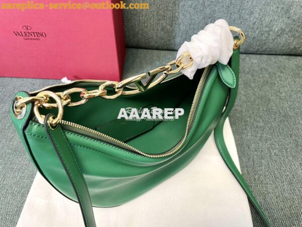 Replica Valentino Small Vlogo Moon Hobo Bag In Nappa Calfskin With Cha 7