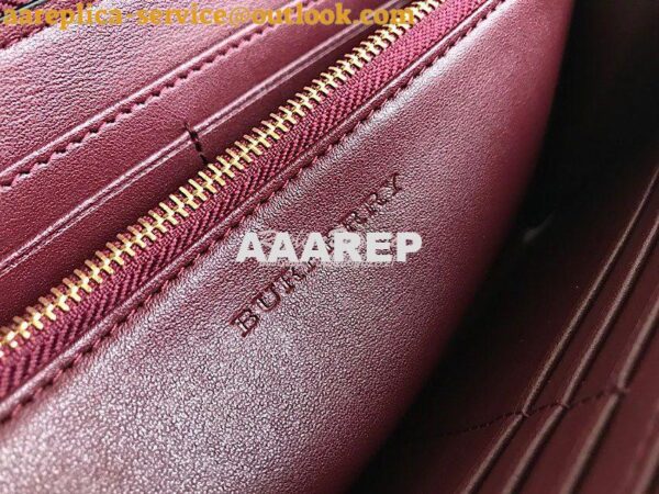 Replica Burberry Leather Trim Haymarket Zip Around Wallet 887038 Wine 5