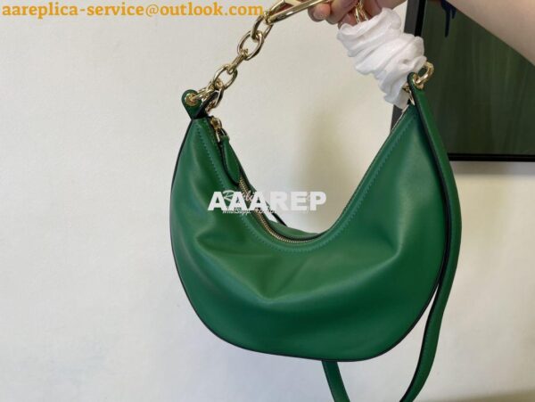 Replica Valentino Small Vlogo Moon Hobo Bag In Nappa Calfskin With Cha 9