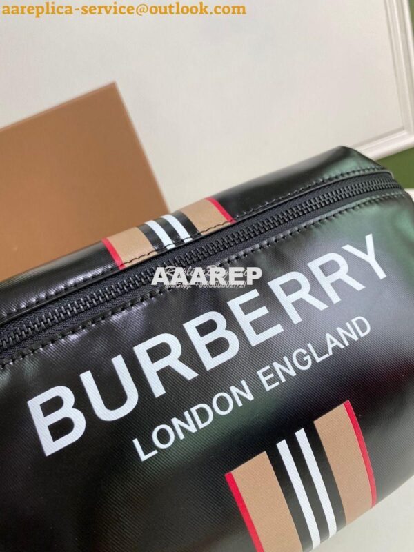 Replica Burberry Logo and Icon Stripe Print Sonny Bum Bag 80300181 Bla 4