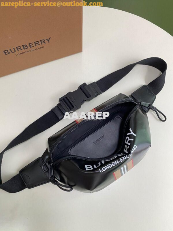 Replica Burberry Logo and Icon Stripe Print Sonny Bum Bag 80300181 Bla 10