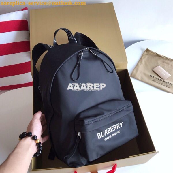 Replica Burberry Logo Print ECONYL® Backpack Black 2