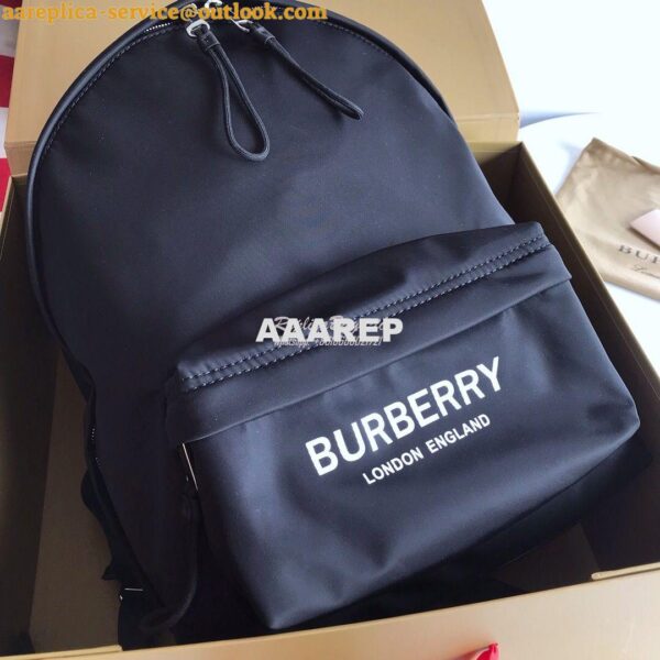 Replica Burberry Logo Print ECONYL® Backpack Black 3