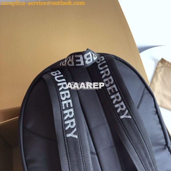 Replica Burberry Logo Print ECONYL® Backpack Black 7