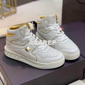 Replica Valentino One Stud Mid-Top Nappa Sneaker WY2S0E63 Men Female G 2