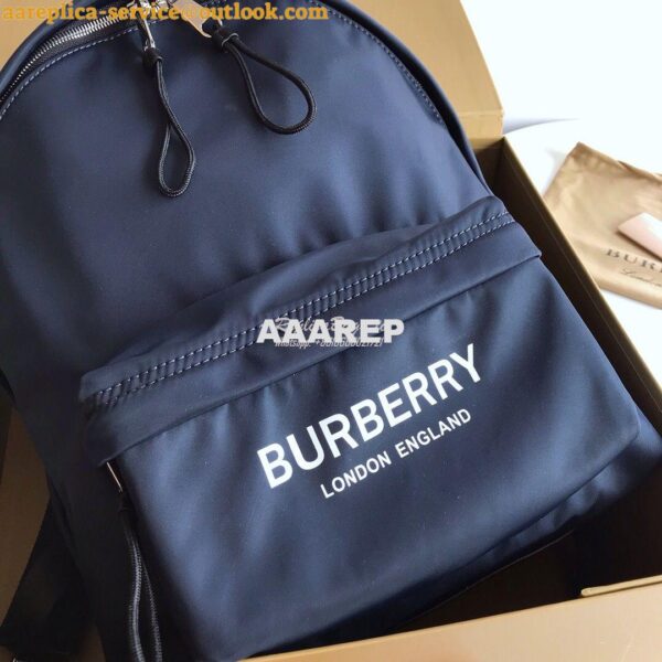 Replica Burberry Logo Print ECONYL® Backpack Navy 5