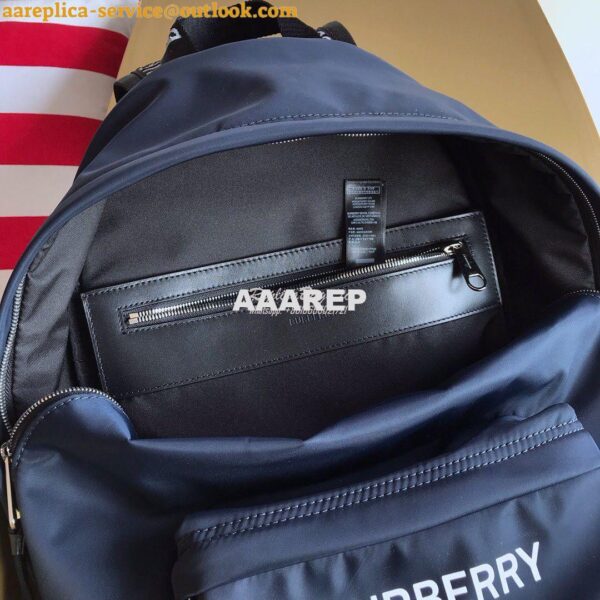 Replica Burberry Logo Print ECONYL® Backpack Navy 7