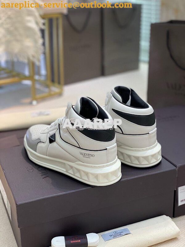 Replica Valentino One Stud Mid-Top Nappa Sneaker WY2S0E63 Men Female W 6
